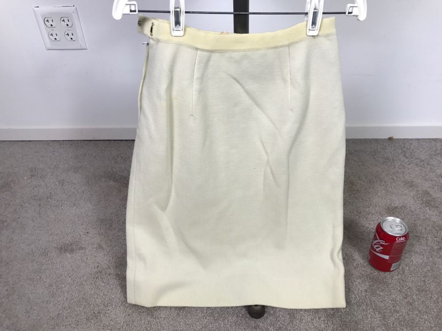 Vintage Hong Kong Button Down Top With Matching Skirt By Marcella 100% Pure Wool Size 10 [Photo 6]