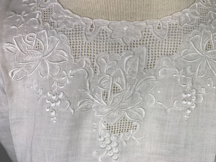 Hand Embroidered Linen Dress By Daffodil Size XL New With Tags From China [Photo 6]