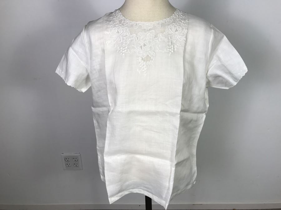 Hand Embroidered Linen Dress By Daffodil Size XL New With Tags From China [Photo 5]