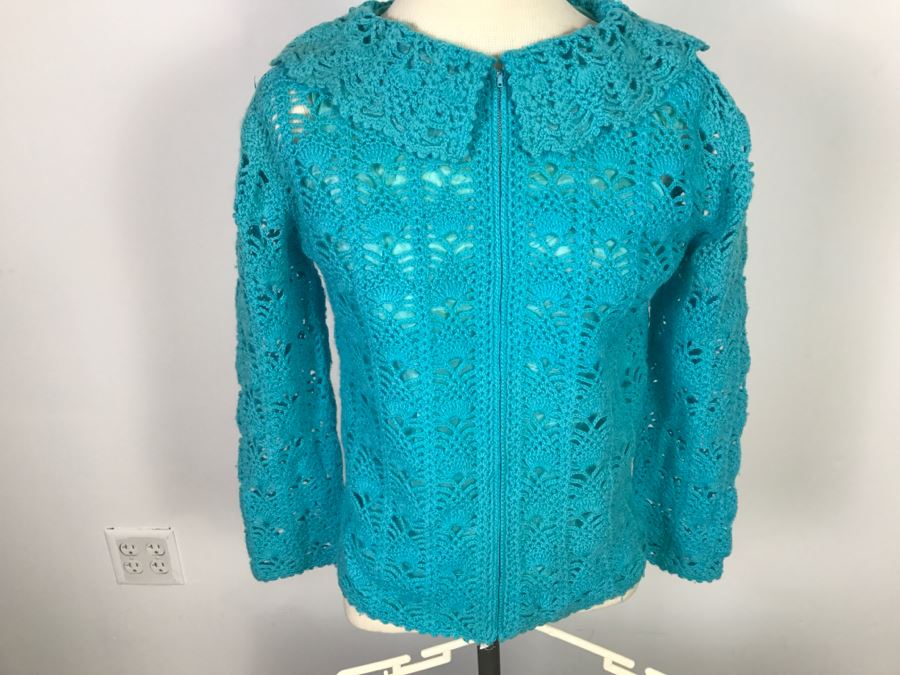 Vintage Knitted Wool Sweater Jacket With Matching Vest And Skirt By The Swank Shop 100% Wool Size 12 [Photo 4]