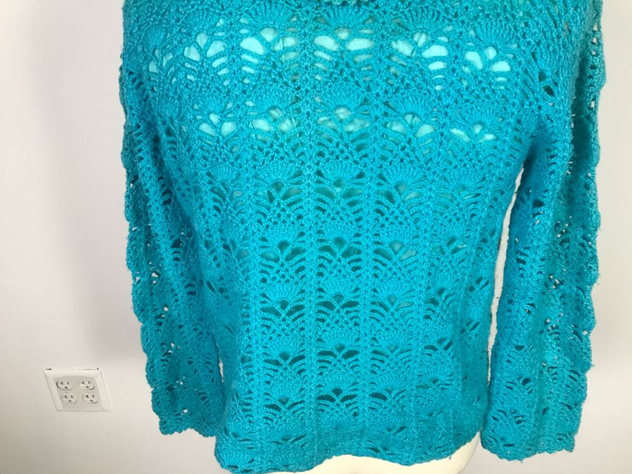 Vintage Knitted Wool Sweater Jacket With Matching Vest And Skirt By The Swank Shop 100% Wool Size 12 [Photo 10]