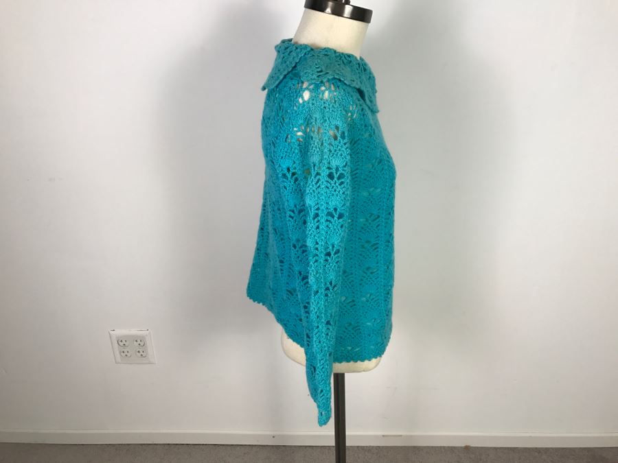 Vintage Knitted Wool Sweater Jacket With Matching Vest And Skirt By The Swank Shop 100% Wool Size 12 [Photo 8]