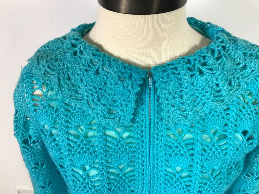 Vintage Knitted Wool Sweater Jacket With Matching Vest And Skirt By The Swank Shop 100% Wool Size 12 [Photo 5]