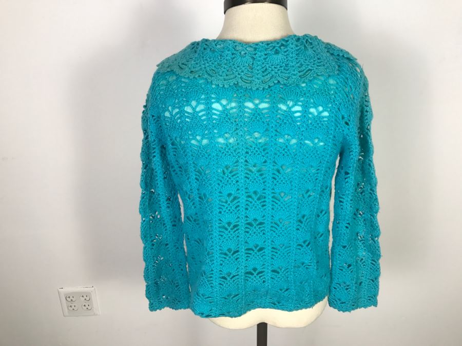 Vintage Knitted Wool Sweater Jacket With Matching Vest And Skirt By The Swank Shop 100% Wool Size 12 [Photo 9]