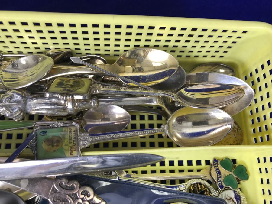 Collection Of Various Tourist Spoons And Silverplate Flatware [Photo 8]