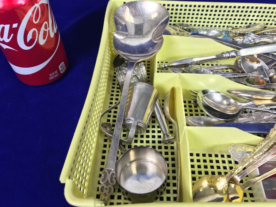 Collection Of Various Tourist Spoons And Silverplate Flatware [Photo 10]