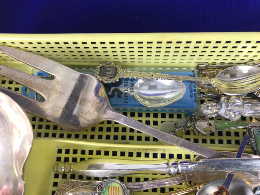 Collection Of Various Tourist Spoons And Silverplate Flatware [Photo 9]
