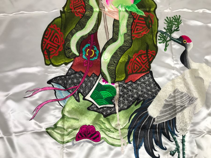 JUST ADDED - Chinese Silk Embroidery Art Wall Hanging Signed [Photo 7]