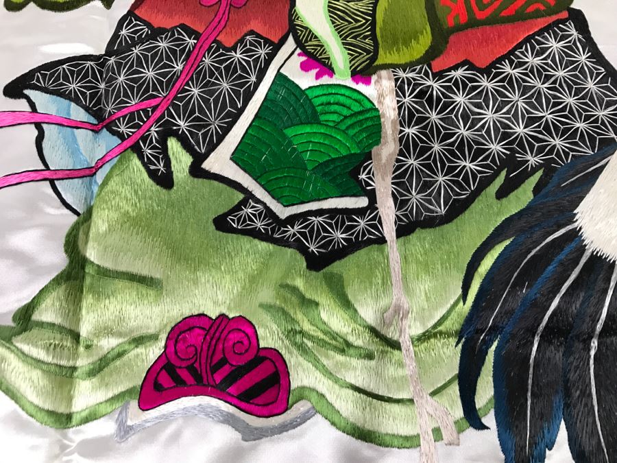 JUST ADDED - Chinese Silk Embroidery Art Wall Hanging Signed [Photo 11]