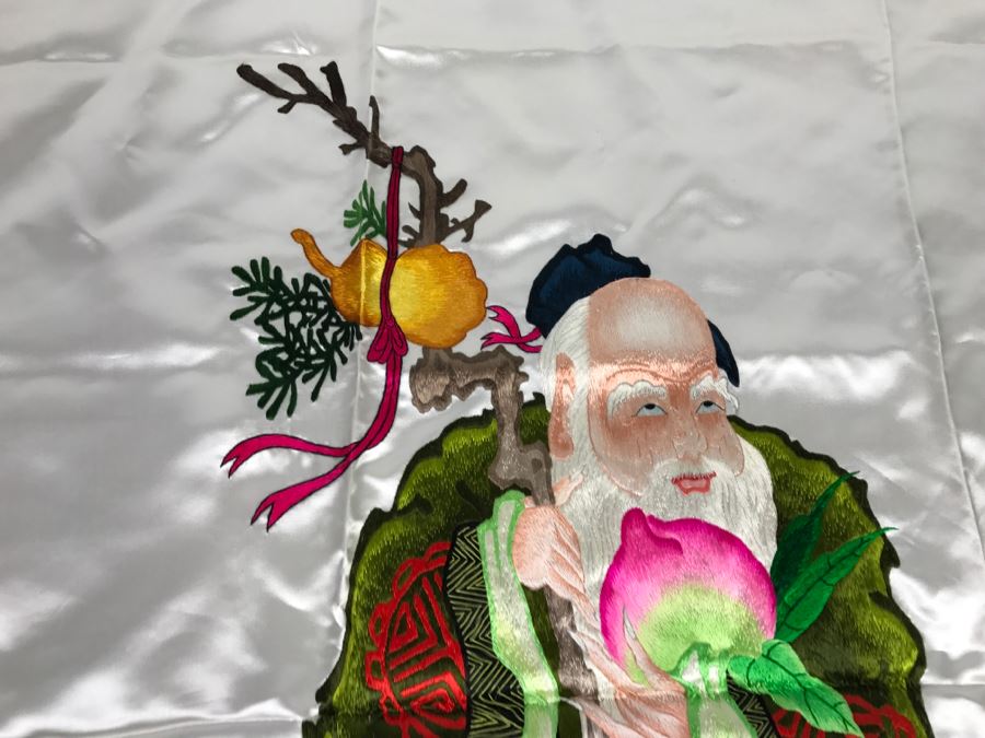 JUST ADDED - Chinese Silk Embroidery Art Wall Hanging Signed [Photo 4]