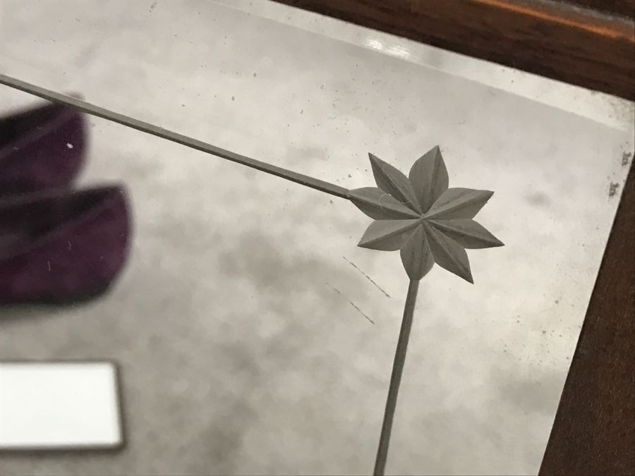 Antique Mercantile Double Sided Shoe Mirror With Etched Star Beveled Glass [Photo 5]