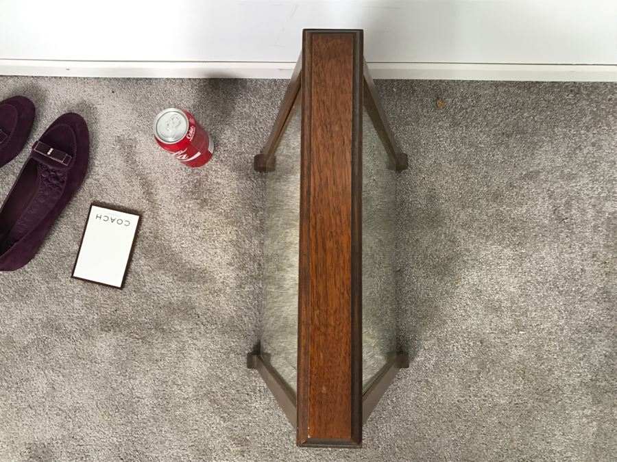 Antique Mercantile Double Sided Shoe Mirror With Etched Star Beveled Glass [Photo 7]