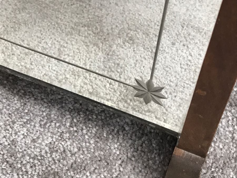 Antique Mercantile Double Sided Shoe Mirror With Etched Star Beveled Glass [Photo 6]