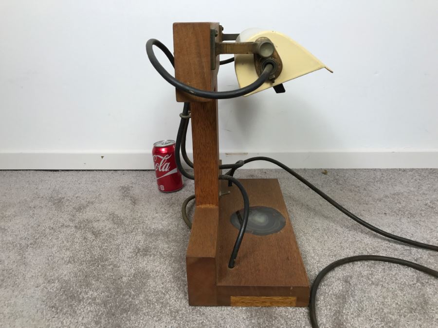 Vintage Hand Made Artist Desk Lamp With Polished Agate Stone By Artist Robert Bucciarelli [Photo 7]