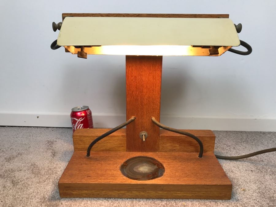 Vintage Hand Made Artist Desk Lamp With Polished Agate Stone By Artist Robert Bucciarelli [Photo 10]