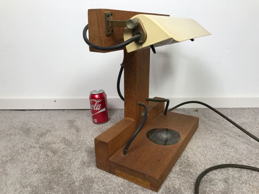 Vintage Hand Made Artist Desk Lamp With Polished Agate Stone By Artist Robert Bucciarelli [Photo 6]