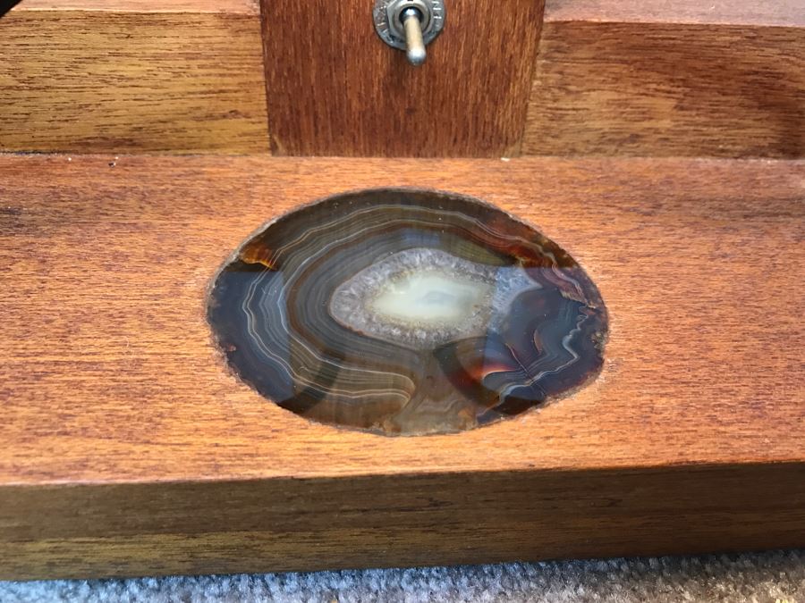 Vintage Hand Made Artist Desk Lamp With Polished Agate Stone By Artist Robert Bucciarelli [Photo 11]