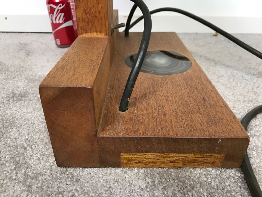 Vintage Hand Made Artist Desk Lamp With Polished Agate Stone By Artist Robert Bucciarelli [Photo 8]