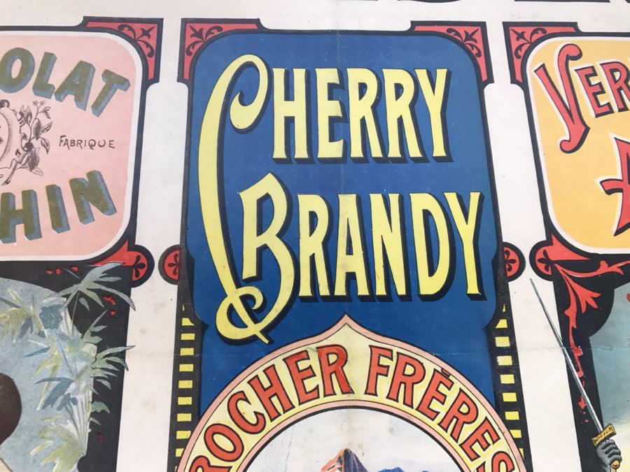 RARE LARGE 1900 Eugène Ogé Les Grandes Marques De L'Isère Official Lithography Poster Vibrant Colors 52' X 38' Nicely Framed Estimate $600 [Photo 16]