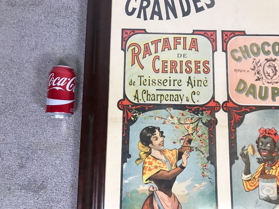 RARE LARGE 1900 Eugène Ogé Les Grandes Marques De L'Isère Official Lithography Poster Vibrant Colors 52' X 38' Nicely Framed Estimate $600 [Photo 3]