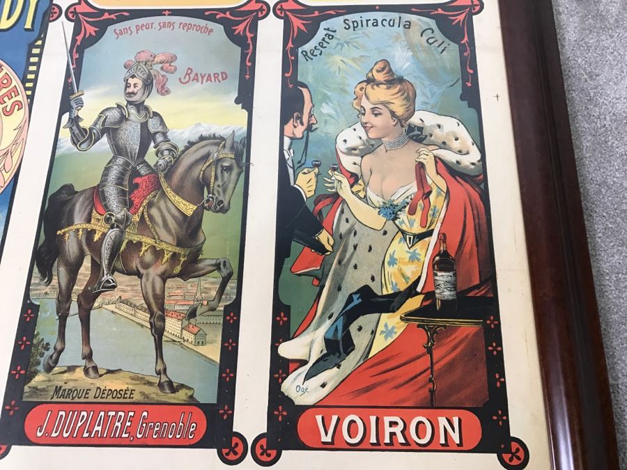 RARE LARGE 1900 Eugène Ogé Les Grandes Marques De L'Isère Official Lithography Poster Vibrant Colors 52' X 38' Nicely Framed Estimate $600 [Photo 21]