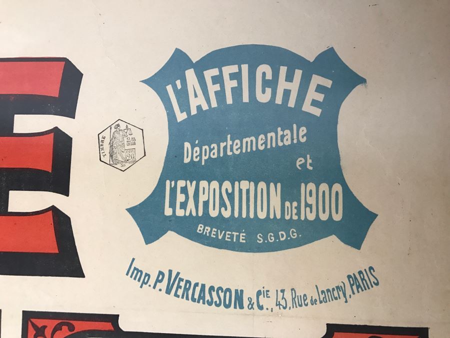 RARE LARGE 1900 Eugène Ogé Les Grandes Marques De L'Isère Official Lithography Poster Vibrant Colors 52' X 38' Nicely Framed Estimate $600 [Photo 4]