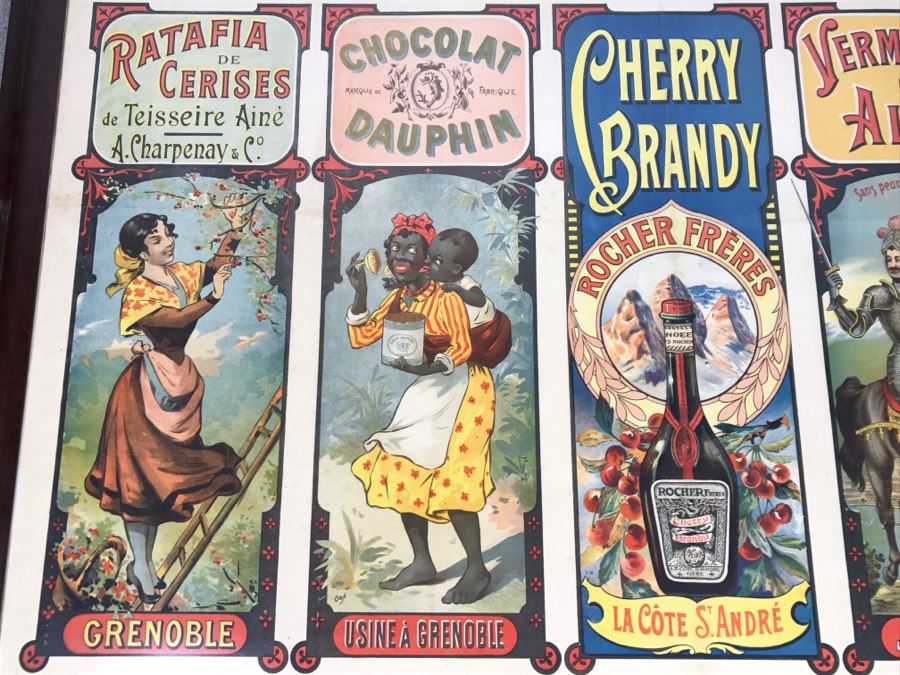 RARE LARGE 1900 Eugène Ogé Les Grandes Marques De L'Isère Official Lithography Poster Vibrant Colors 52' X 38' Nicely Framed Estimate $600 [Photo 7]