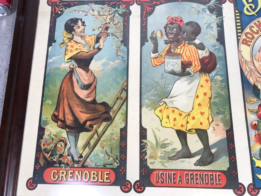 RARE LARGE 1900 Eugène Ogé Les Grandes Marques De L'Isère Official Lithography Poster Vibrant Colors 52' X 38' Nicely Framed Estimate $600 [Photo 10]