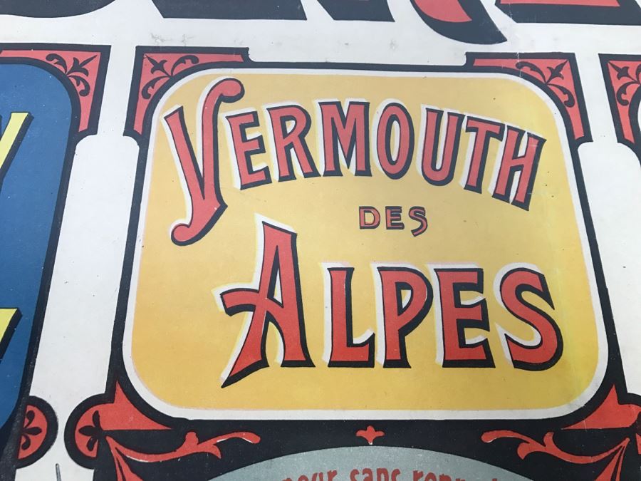 RARE LARGE 1900 Eugène Ogé Les Grandes Marques De L'Isère Official Lithography Poster Vibrant Colors 52' X 38' Nicely Framed Estimate $600 [Photo 20]