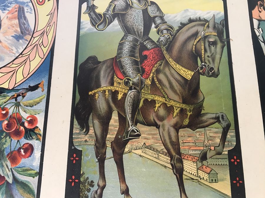 RARE LARGE 1900 Eugène Ogé Les Grandes Marques De L'Isère Official Lithography Poster Vibrant Colors 52' X 38' Nicely Framed Estimate $600 [Photo 18]