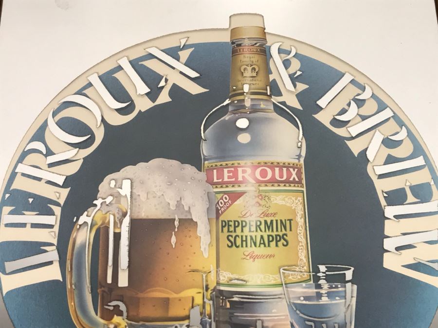 Leroux 100 Proof Schnapps Liquor Advertising Wall Mirror [Photo 5]