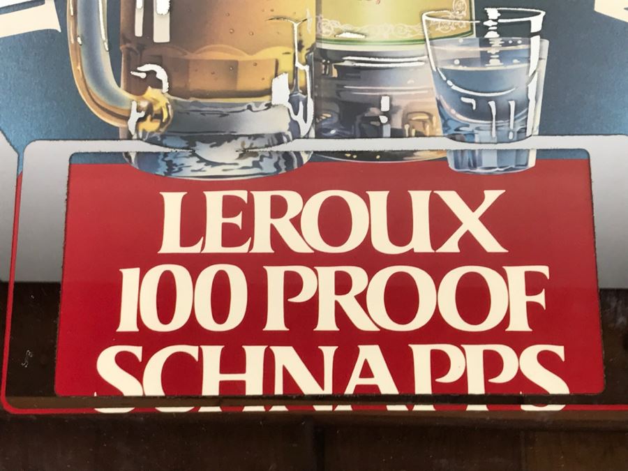 Leroux 100 Proof Schnapps Liquor Advertising Wall Mirror [Photo 3]