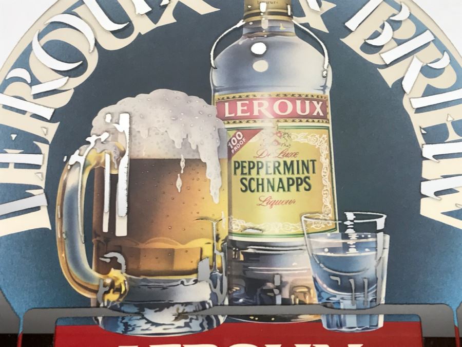 Leroux 100 Proof Schnapps Liquor Advertising Wall Mirror [Photo 4]