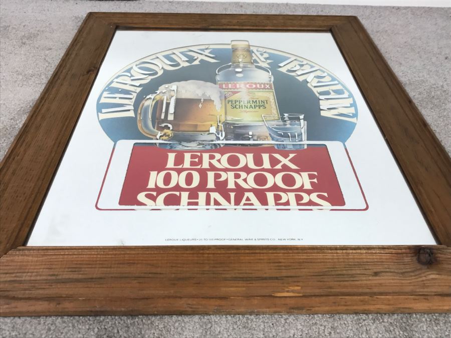Leroux 100 Proof Schnapps Liquor Advertising Wall Mirror [Photo 7]