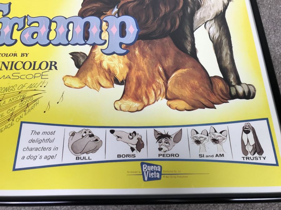 Walt Disney's Lady And The Tramp Reproduction Movie Poster Print Framed [Photo 3]