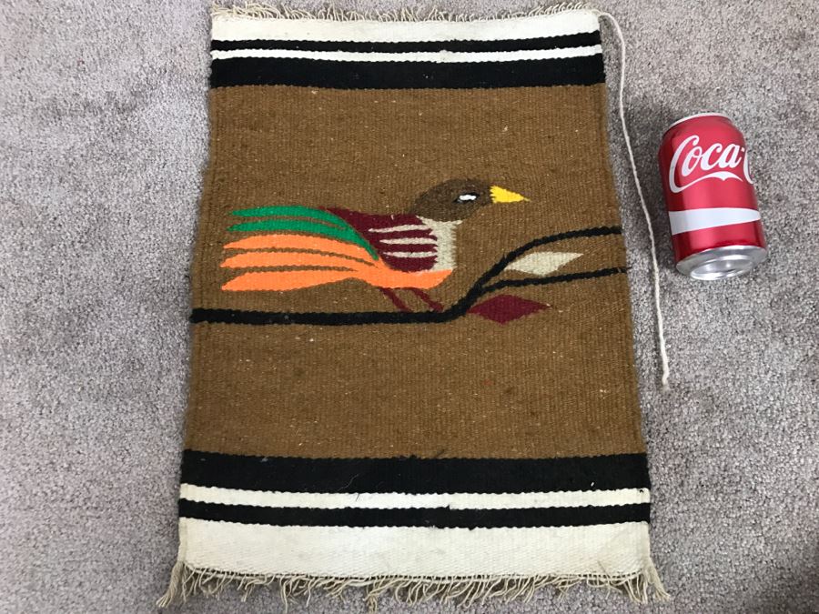 Vintage Woven Textile Featuring Bird Possibly Native American [Photo 1]
