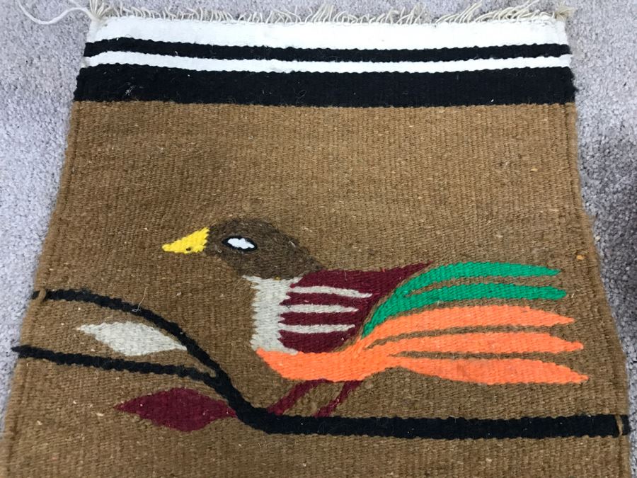 Vintage Woven Textile Featuring Bird Possibly Native American [Photo 10]