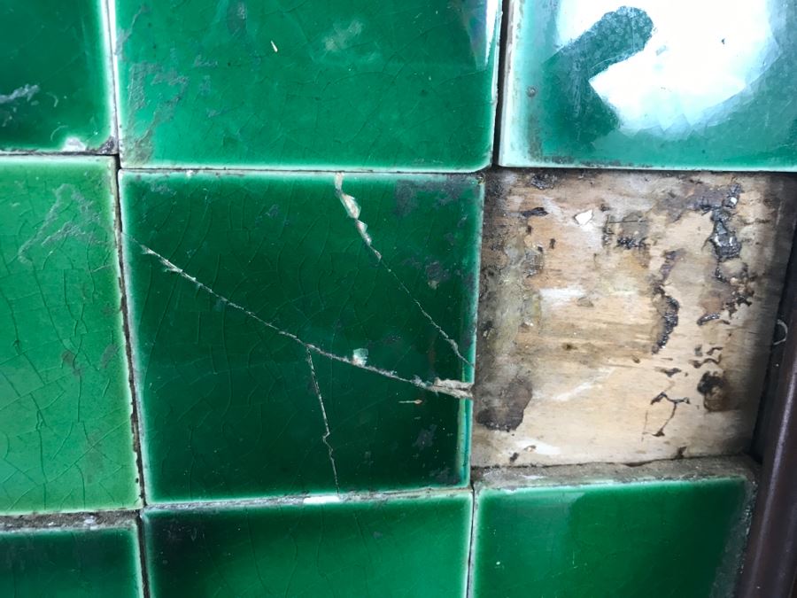Antique Arts And Crafts Era Wash Stand Dry Sink Chest Of Drawers With Marble Top And Tile Backsplash - Missing One Tile And Tiles Need To Be Reglued [Photo 8]