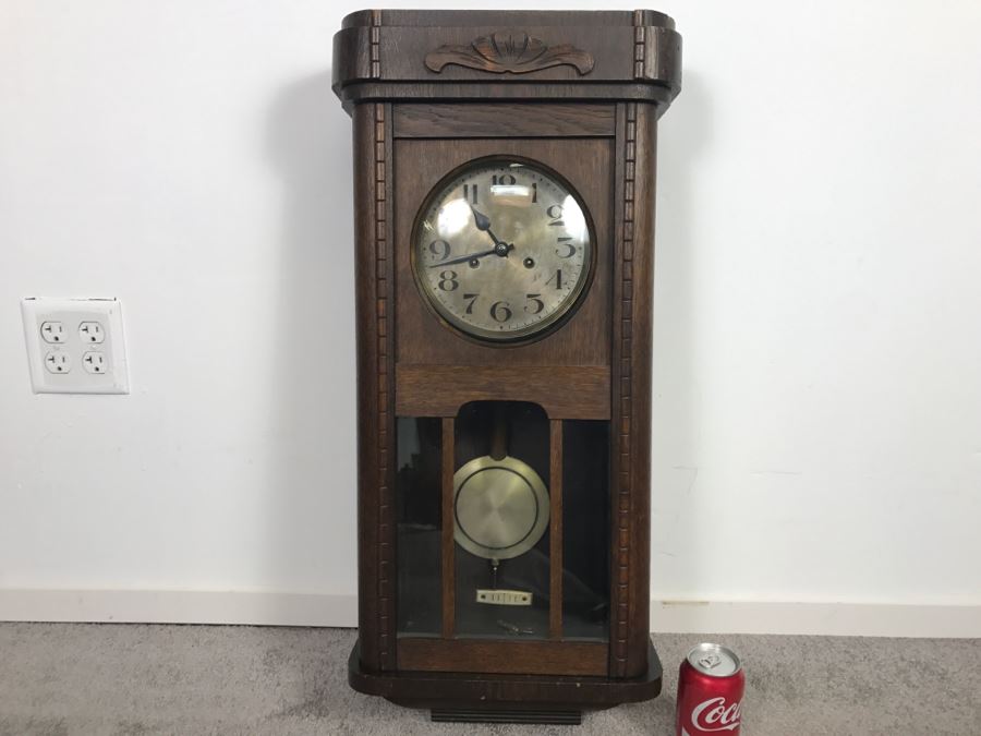 Vintage Wall Clock With Wooden Case - Nice Resonating Strike