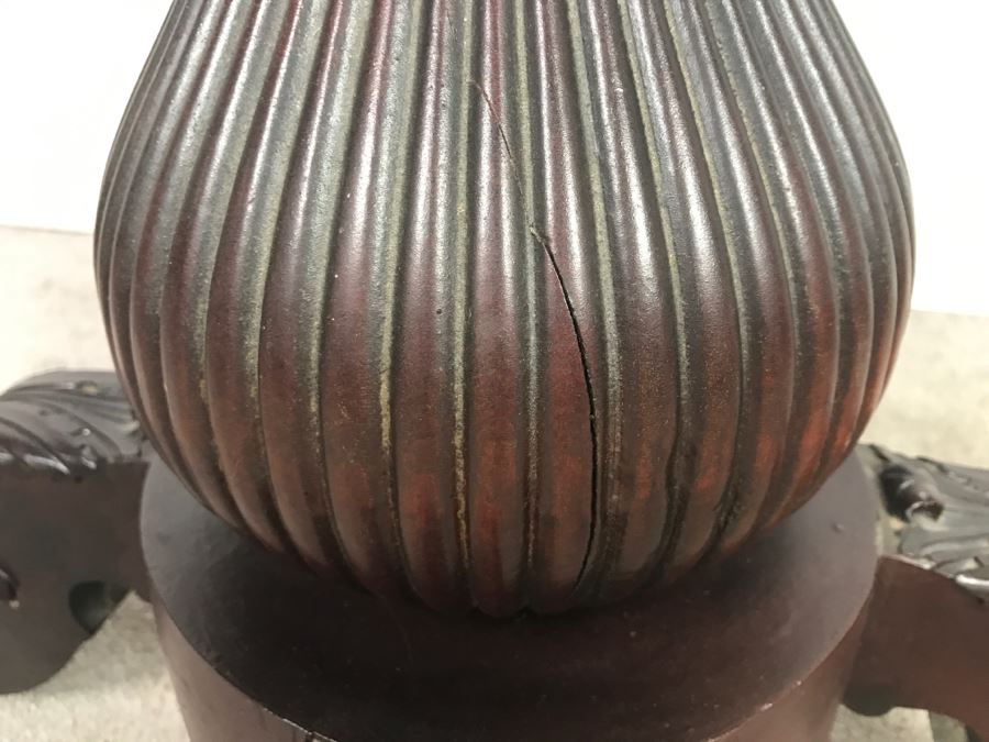 Stunning Antique Solid Carved Mahogany English Pedestal Table With Claw Feet - Note Repair On One Of The Legs [Photo 11]