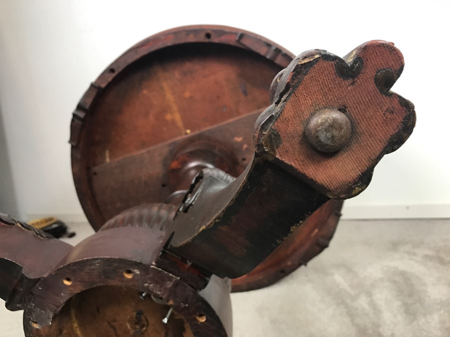 Stunning Antique Solid Carved Mahogany English Pedestal Table With Claw Feet - Note Repair On One Of The Legs [Photo 28]