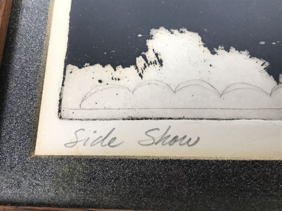 Vintage 1969 Limited Edition Engraving Titled 'Slideshow' By Robert Bucciarelli In Teak Frame 4 Of 6 [Photo 6]