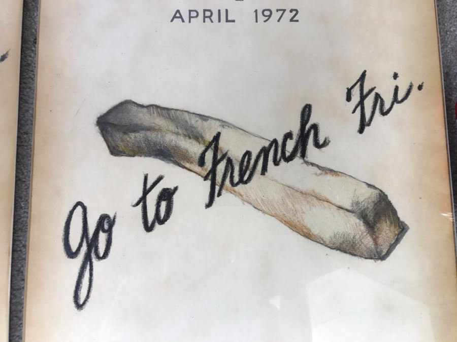 2 Vintage 1972 Original Hand Pencil Drawn Calendar Sketches With Sayings And One Print By Artist Robert Bucciarelli Artwork [Photo 3]