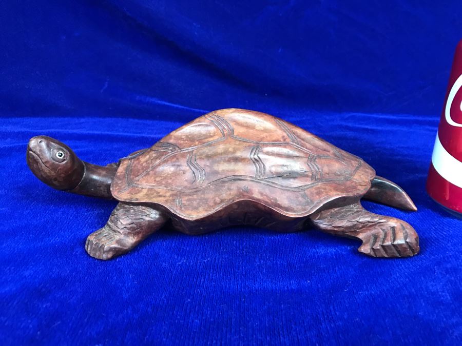 Carved Wood Turtle And Small Carved Bone Scottish Terrier Figurine [Photo 12]