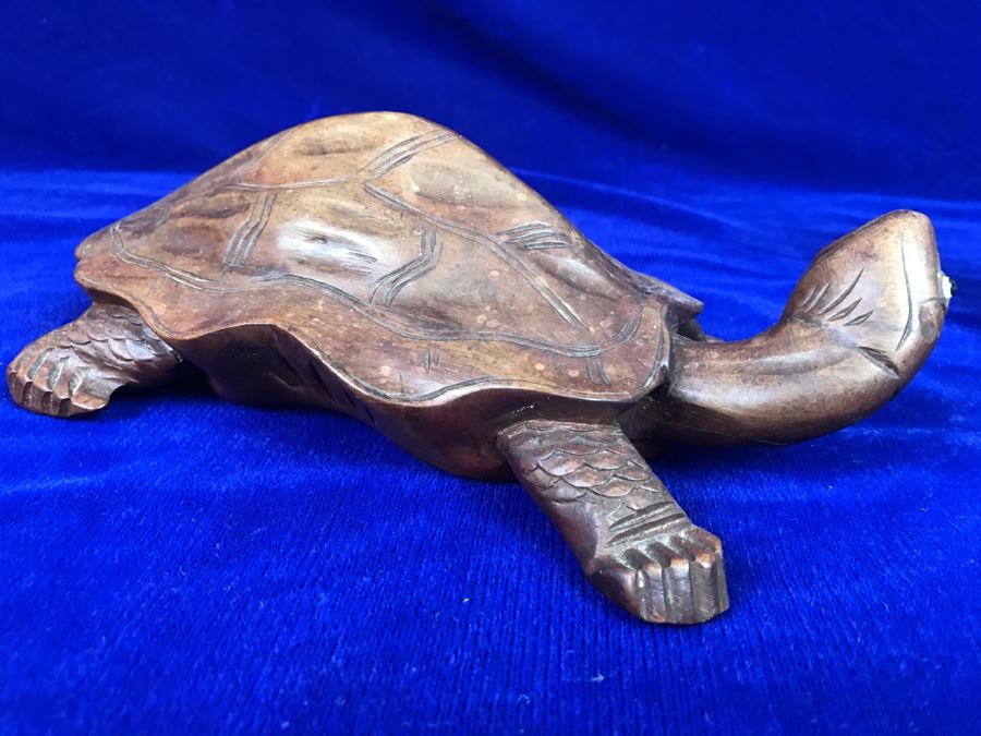 Carved Wood Turtle And Small Carved Bone Scottish Terrier Figurine [Photo 16]