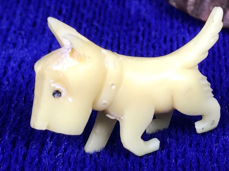 Carved Wood Turtle And Small Carved Bone Scottish Terrier Figurine [Photo 4]