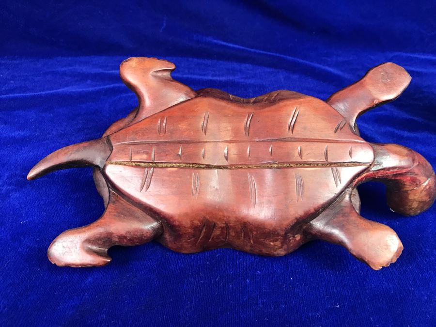 Carved Wood Turtle And Small Carved Bone Scottish Terrier Figurine [Photo 18]