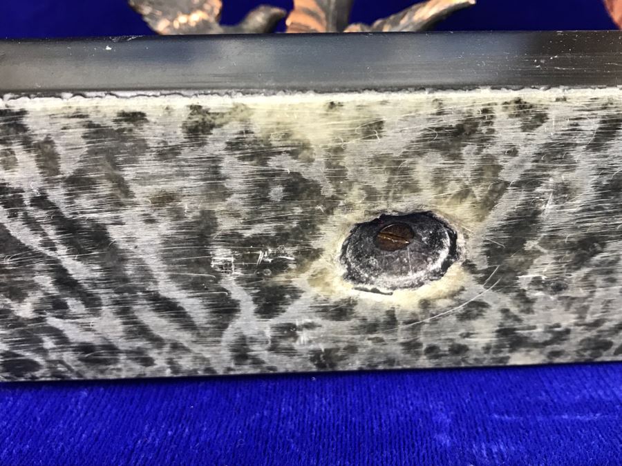 Vintage Art Deco Marble And Brass Mantle Clock - Has Two Circular Marble Sculptures [Photo 22]