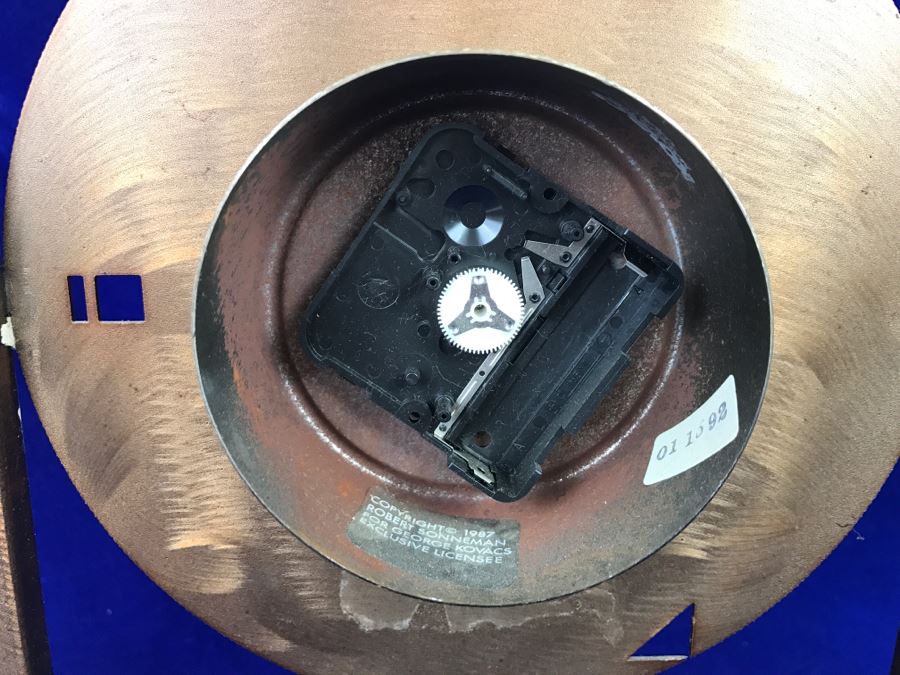 Vintage 1987 Robert Sonneman For George Kovacs Metal Clock - Needs New Replacement Clock Mechanism [Photo 8]