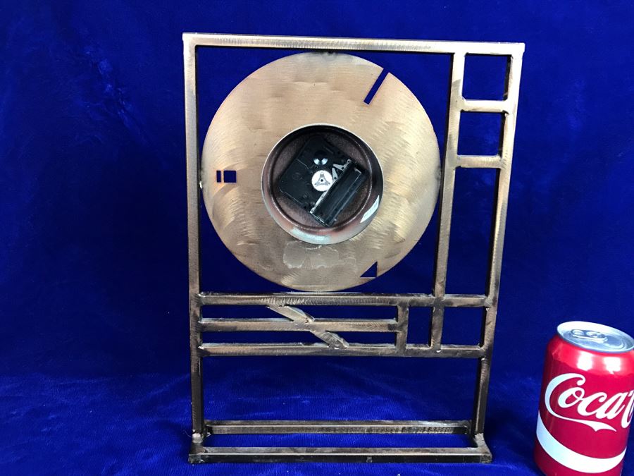 Vintage 1987 Robert Sonneman For George Kovacs Metal Clock - Needs New Replacement Clock Mechanism [Photo 7]